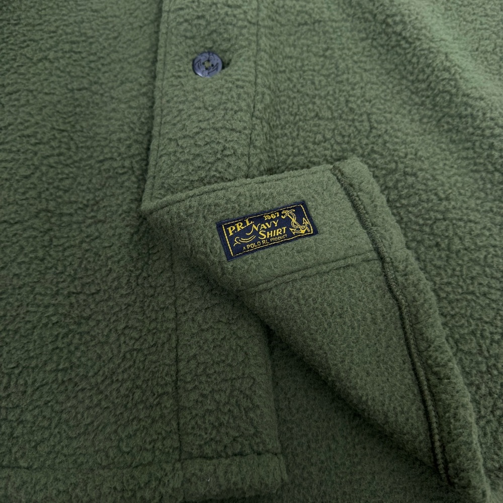 Polo Ralph Lauren Green Fleece Shirt Jacket L NWT - Picture 7 of 10